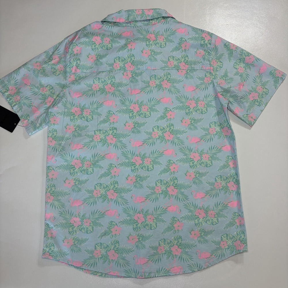 Hurley Boys Hawaiian Shirt Lot 2 Youth XL Flamingo Tropical Button Up Short Slee - Picture 10 of 13